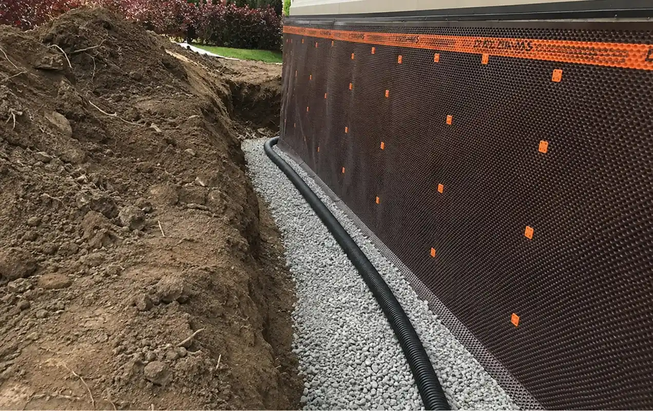 Installation d’un drain de fondation