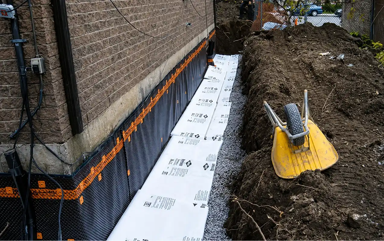 Moisissure sous-sol inspecter le drain de fondation _