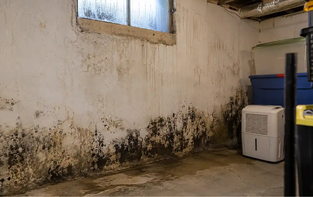 Moisissure sous-sol inspecter le drain de fondation